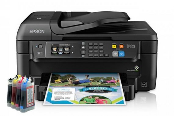 фото Epson WF-2660 Refurbished изображение МФУ Epson Workforce WF-2660 Refurbished с СНПЧ