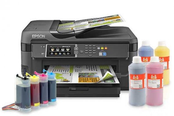 фото Epson WF-7610DWF с СНПЧ King Size изображение МФУ Epson WorkForce WF-7610DWF с чернилами 1 литр и СНПЧ King Size