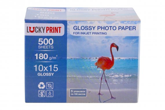 изображение Глянцевая фотобумага Lucky Print (10*15, 180г/м2),500листов 1