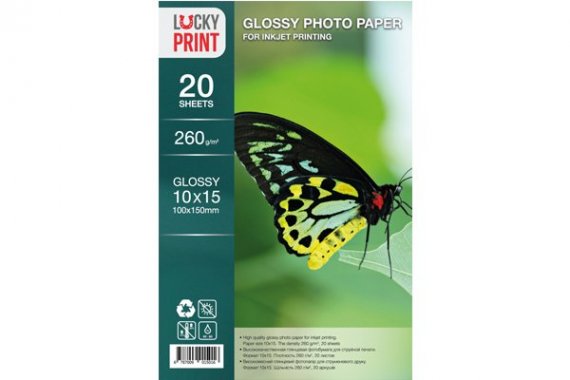 изображение Суперглянцевая фотобумага Lucky Print (10*15, 260г/м2), 20 листов