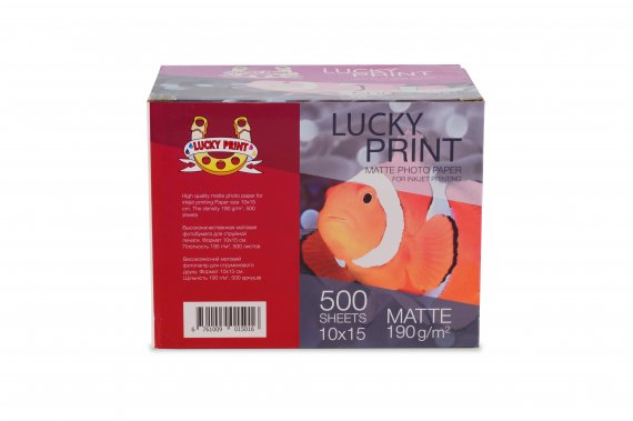 изображение Матовая фотобумага Lucky Print (10*15, 190г/м2), 500 листов