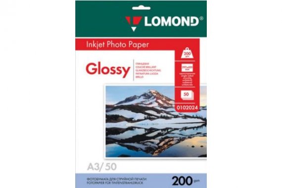 изображение Глянцевая фотобумага Lomond (А3, 200 г/м2), 50 листов
