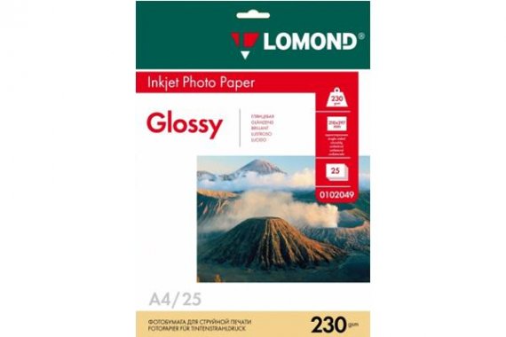 изображение Глянцевая фотобумага Lomond (А4, 230 г/м2), 25 листов