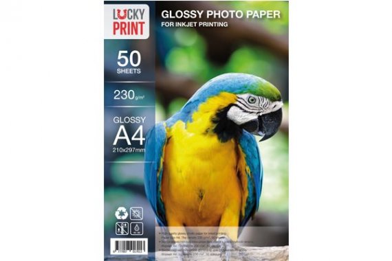 изображение Глянцевая фотобумага Lucky Print для Epson WF-7620 (А4, 230 гр.), 50 листов