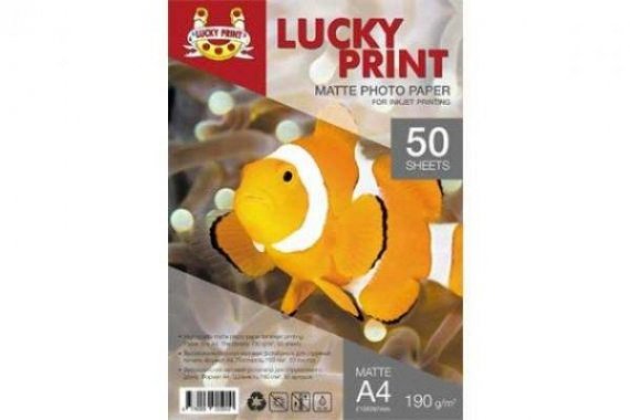 изображение Матовая фотобумага Lucky Print для Epson WorkForce WF-7620 (А4,190 г/м2), 50 листов