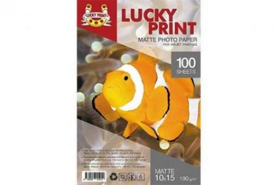 изображение Матовая фотобумага Lucky Print для Epson WorkForce WF-7620 (10*15, 190г/м2), 100 листов