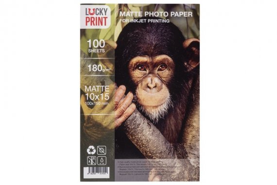 изображение Матовая фотобумага Lucky Print (10x15, 180г/м2), 100 листов
